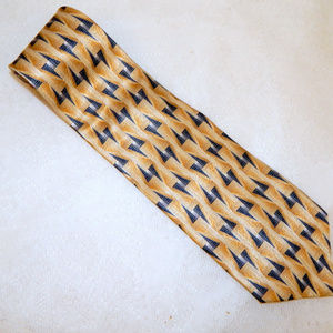 Pierre Cardin 100% Classic Necktie Blue and Gold